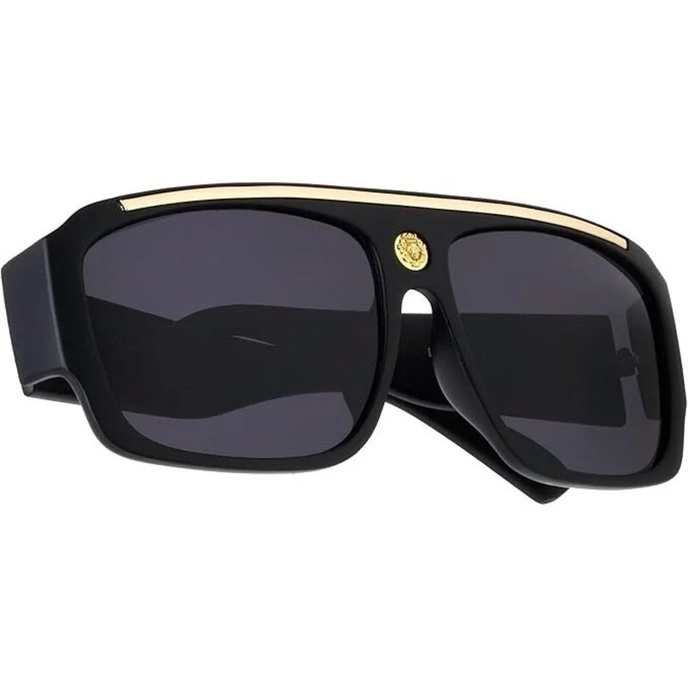 Sunglasses Dark Black Lens Cholo Hip‎ Hop Style UV400 Protection Rectangular New